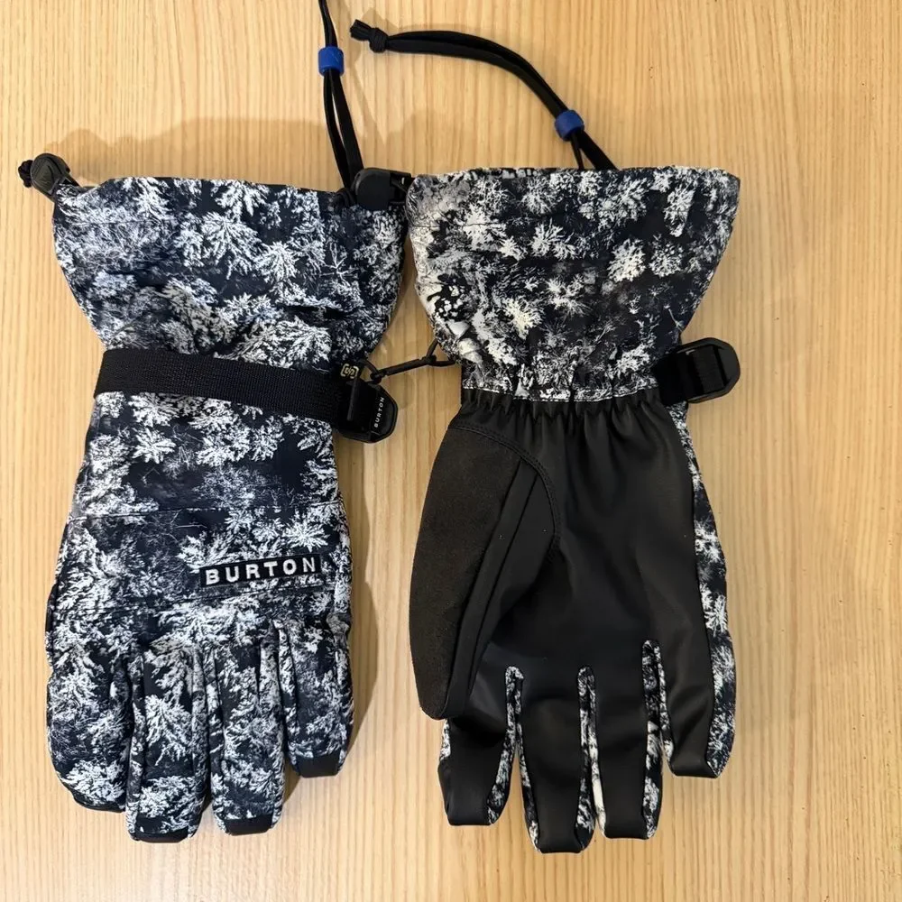 Burton Men’s Black and White Profile ski snowboard Snow Gloves M NWOT
